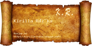 Kirilla Réka névjegykártya